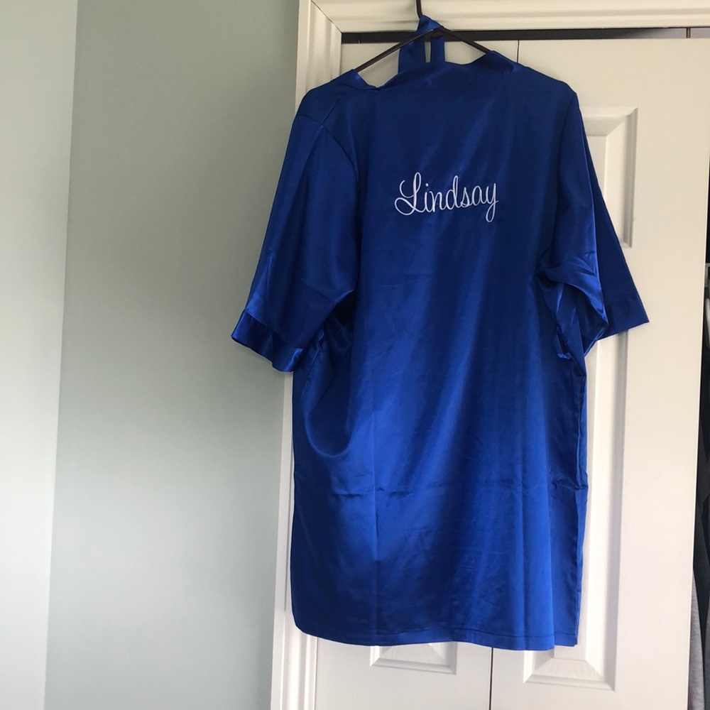 Blue Silk Robe - Picture 2 of 4